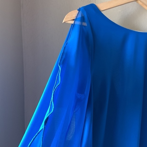 I.N. SAN FRANCISCO Blue Ombre Beaded Long Sleeve Mini Dress - Picture 4 of 9